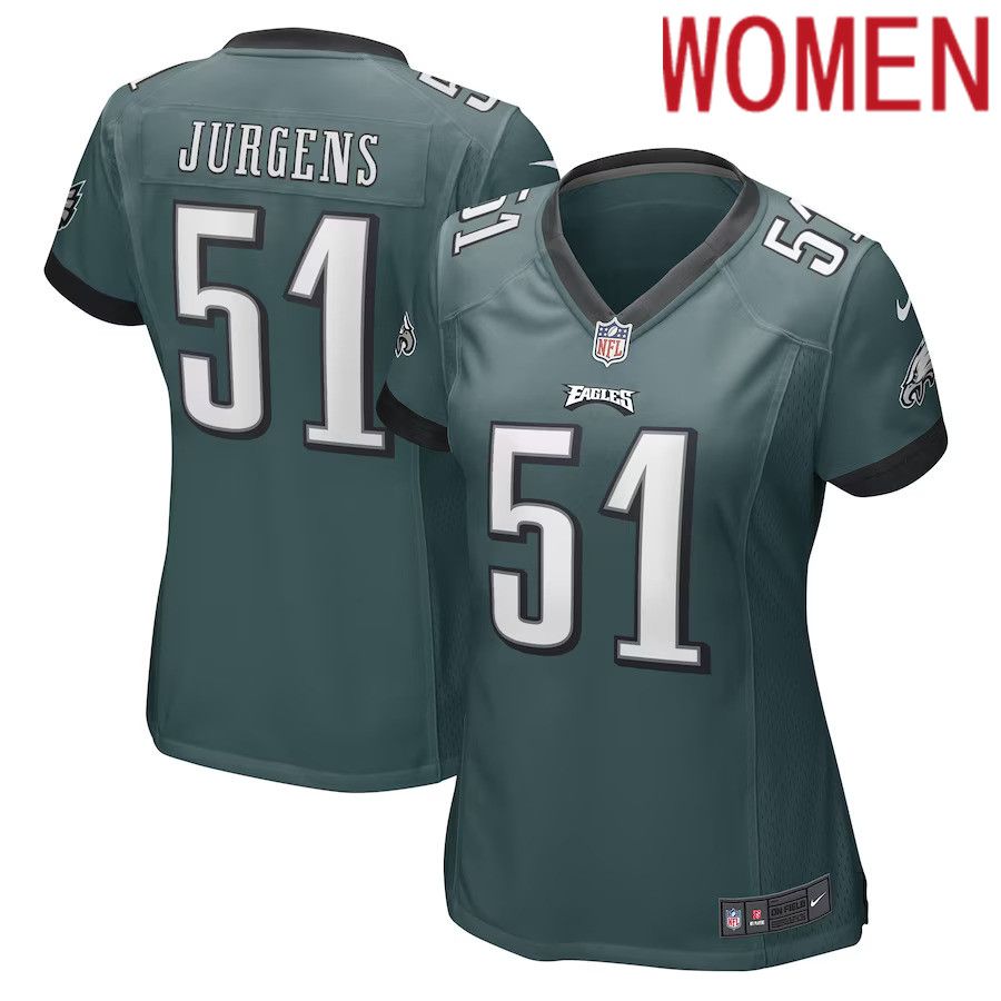 Women Philadelphia Eagles 51 Cam Jurgens Nike Midnight Green Game Player NFL Jersey